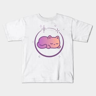 Cute Cat Kitten Kitty in Space Galaxy Kids T-Shirt